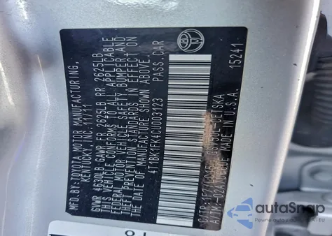 2012 Toyota Camry Se из США, поврежденный, VIN 4T1BK1FK4CU003123